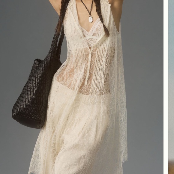 NWT Anthropologie sheer ivory lace tunic size Small - Picture 4 of 8